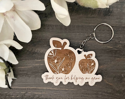 Wooden Keychains - Floral Silhouette Animals
