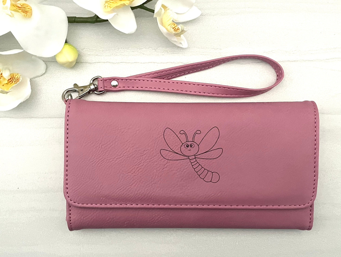 Engraved Leatherette Wristlet Wallets - With RFID Protection - 11 Colours