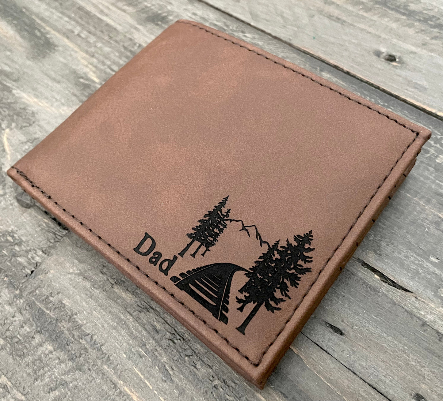 Engraved Leatherette Bi-Fold Wallets - With RFID Protection - 6 Colours