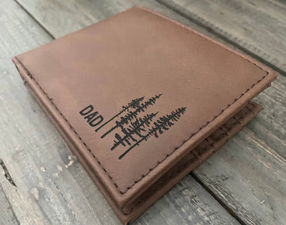 Engraved Leatherette Bi-Fold Wallets - With RFID Protection - 6 Colours
