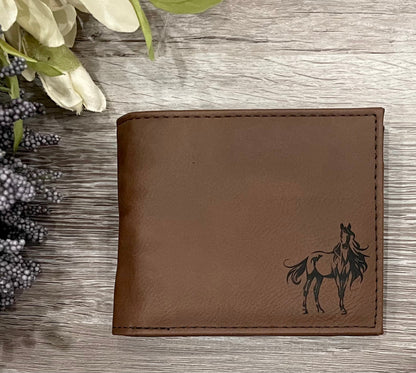 Engraved Leatherette Bi-Fold Wallets - With RFID Protection - 6 Colours
