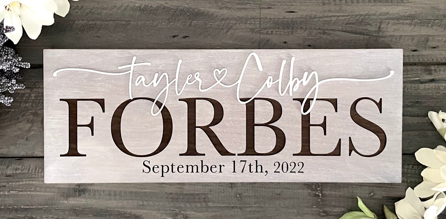 Personalized Wooden Signs - Couples Names