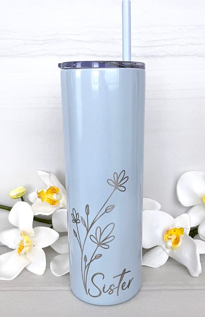 Personalized 20oz Skinny Stainless Steel Tumblers - Marble