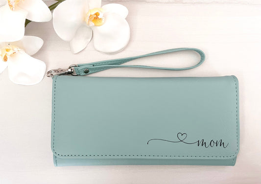 Engraved Leatherette Wristlet Wallets - With RFID Protection - 11 Colours