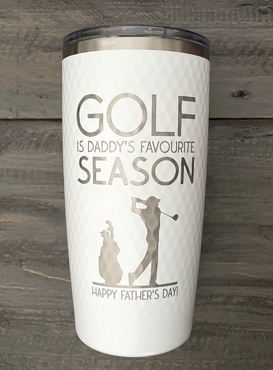 Personalized 20oz Stainless Steel Golf Ball Dimples Tumbler - 2 Colours