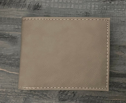Engraved Leatherette Bi-Fold Wallets - With RFID Protection - 6 Colours