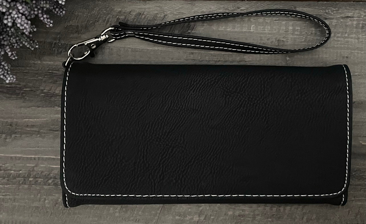 Engraved Leatherette Wristlet Wallets - With RFID Protection - 11 Colours