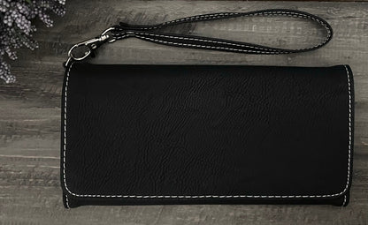 Engraved Leatherette Wristlet Wallets - With RFID Protection - 11 Colours