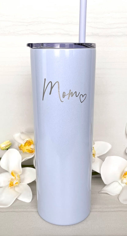 Personalized 20oz Skinny Stainless Steel Tumblers - Marble