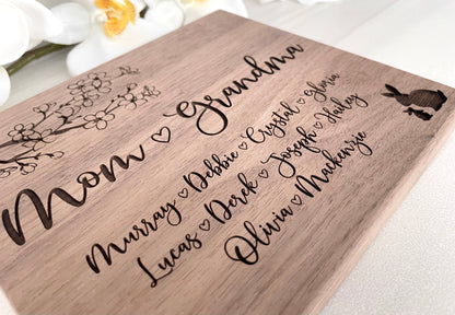 Personalized Wooden Mini Signs - Cherry Blossoms & Family Animals