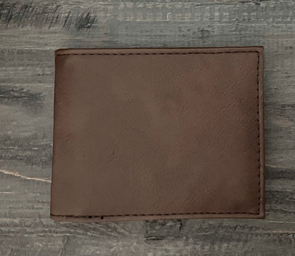 Engraved Leatherette Bi-Fold Wallets - With RFID Protection - 6 Colours