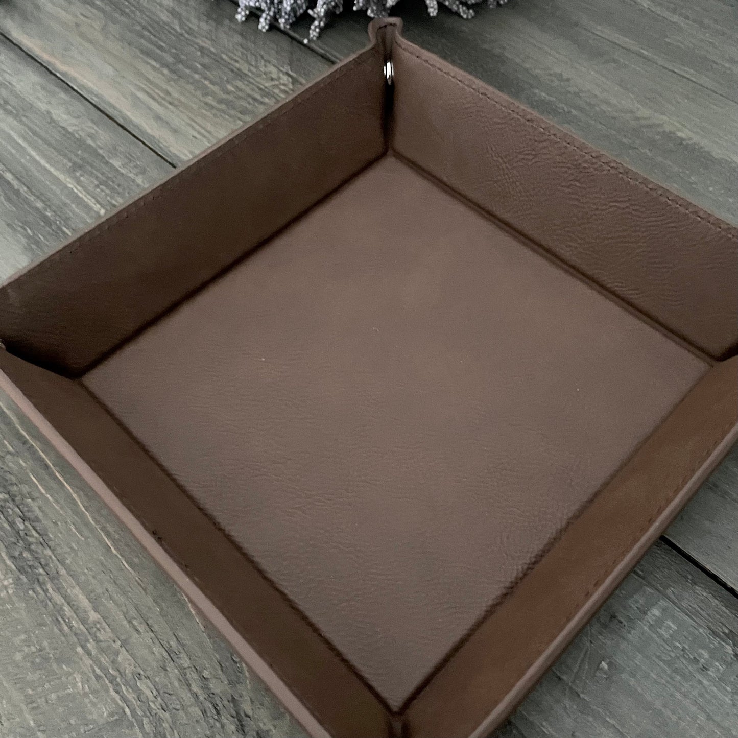 Personalized Leatherette Snap Trays - 2 Sizes & 15 Colours