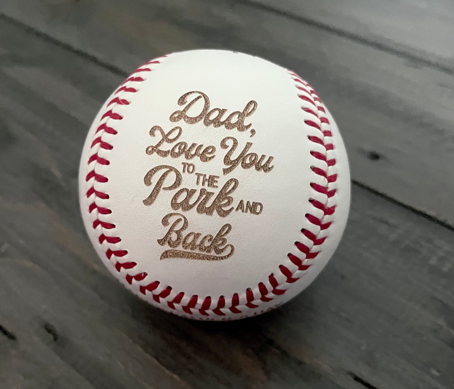 Engraved Genuine Leather Baseballs - With Display Case