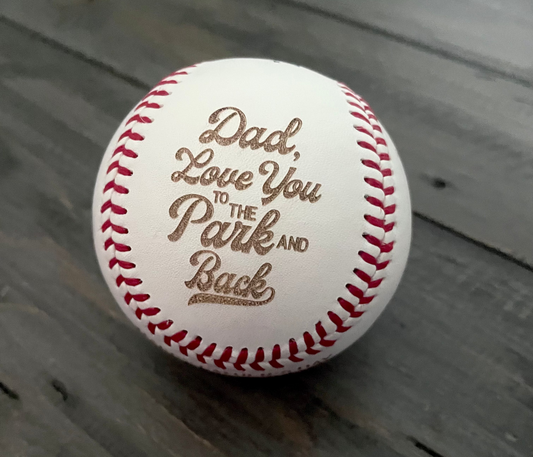 Engraved Genuine Leather Baseballs - With Display Case