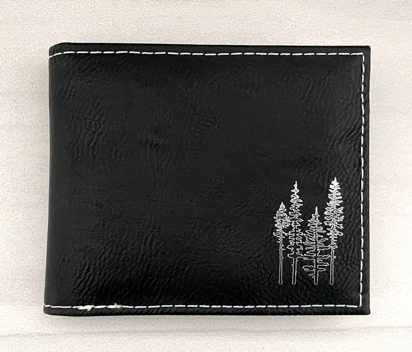 Engraved Leatherette Bi-Fold Wallets - With RFID Protection - 6 Colours