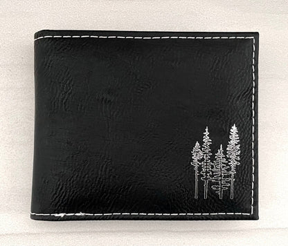 Engraved Leatherette Bi-Fold Wallets - With RFID Protection - 6 Colours