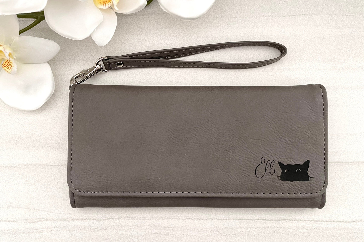 Engraved Leatherette Wristlet Wallets - With RFID Protection - 11 Colours