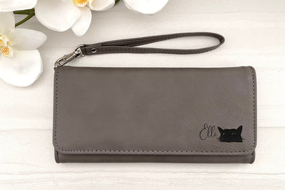 Engraved Leatherette Wristlet Wallets - With RFID Protection - 11 Colours