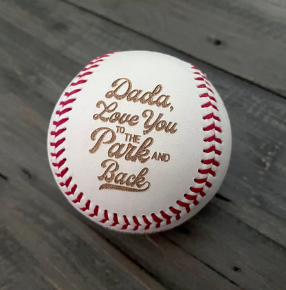 Engraved Genuine Leather Baseballs - With Display Case