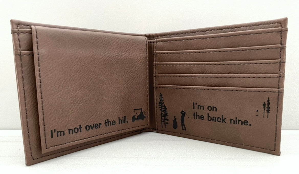 Engraved Leatherette Bi-Fold Wallets - With RFID Protection - 6 Colours