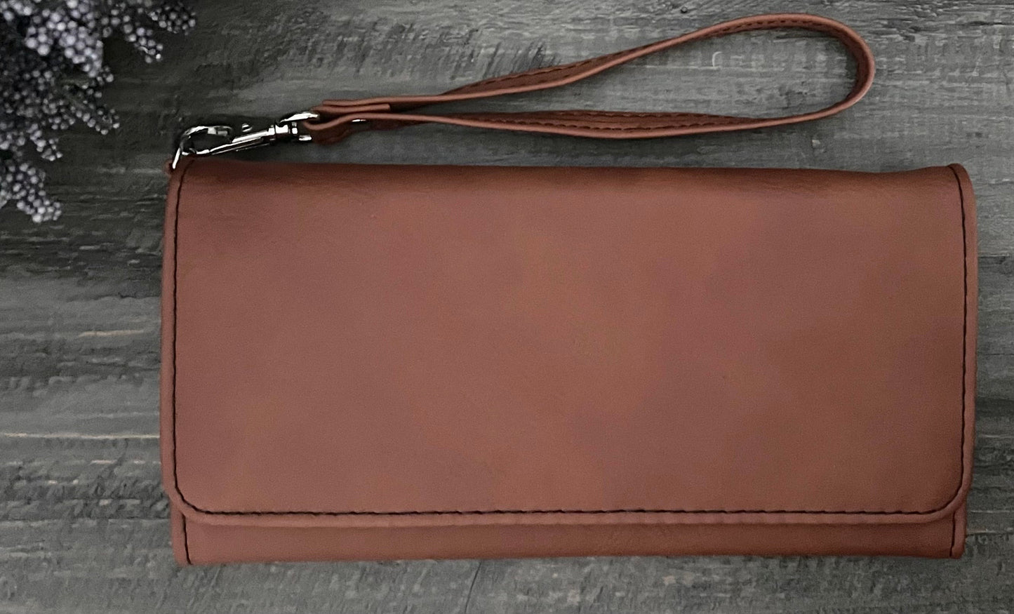 Engraved Leatherette Wristlet Wallets - With RFID Protection - 11 Colours