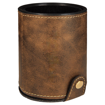Personalized Leatherette Dice Cups with 5 Dice - 11 Colours