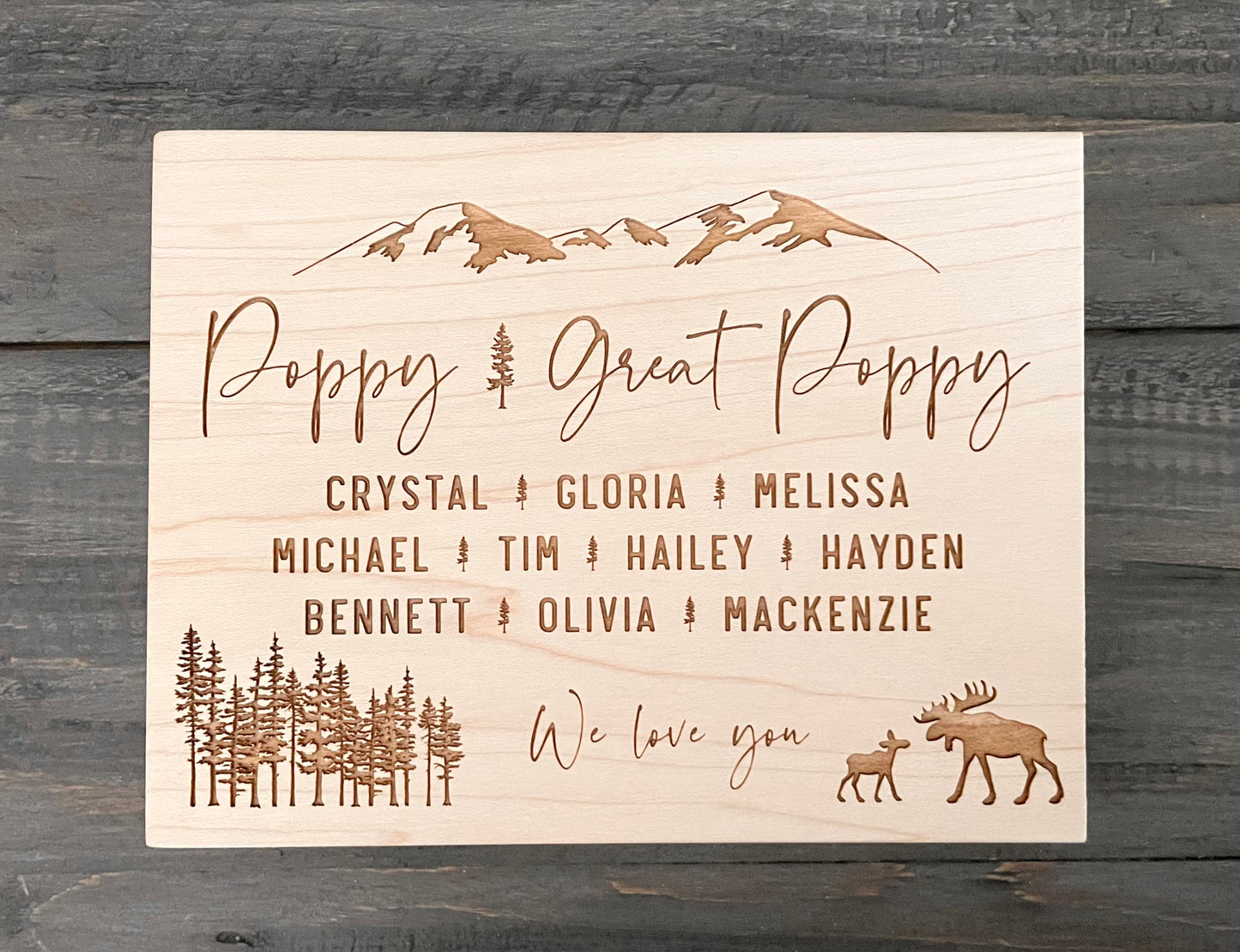 Personalized Wooden Mini Signs - Woodland & Family Animals