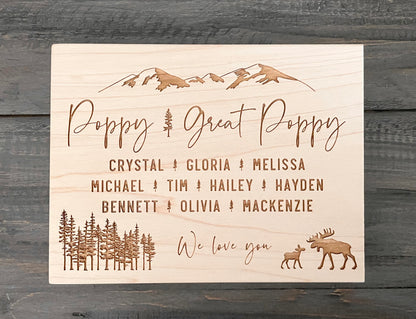 Personalized Wooden Mini Signs - Woodland & Family Animals