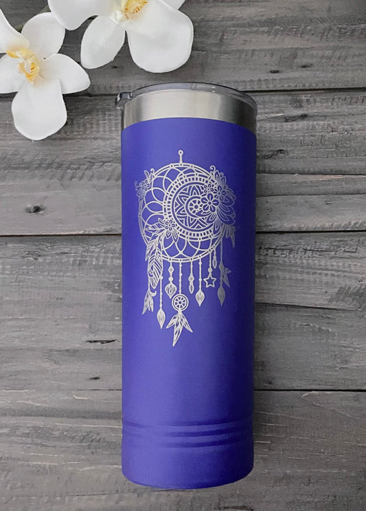 22oz Stainless Steel Skinny Tumbler - Dream Catcher