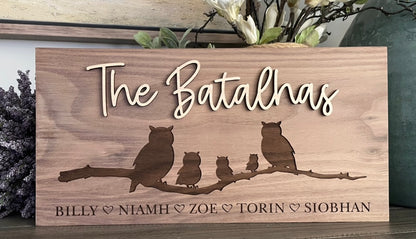 Personalized 3D & Engraved Wooden Signs - Animal Family