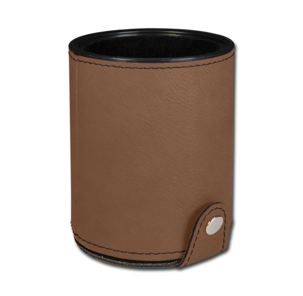 Personalized Leatherette Dice Cups with 5 Dice - 11 Colours