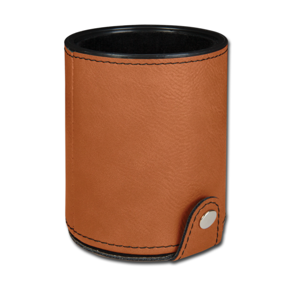 Personalized Leatherette Dice Cups with 5 Dice - 11 Colours