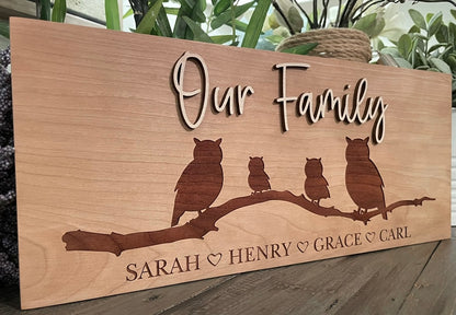 Personalized 3D & Engraved Wooden Signs - Animal Family