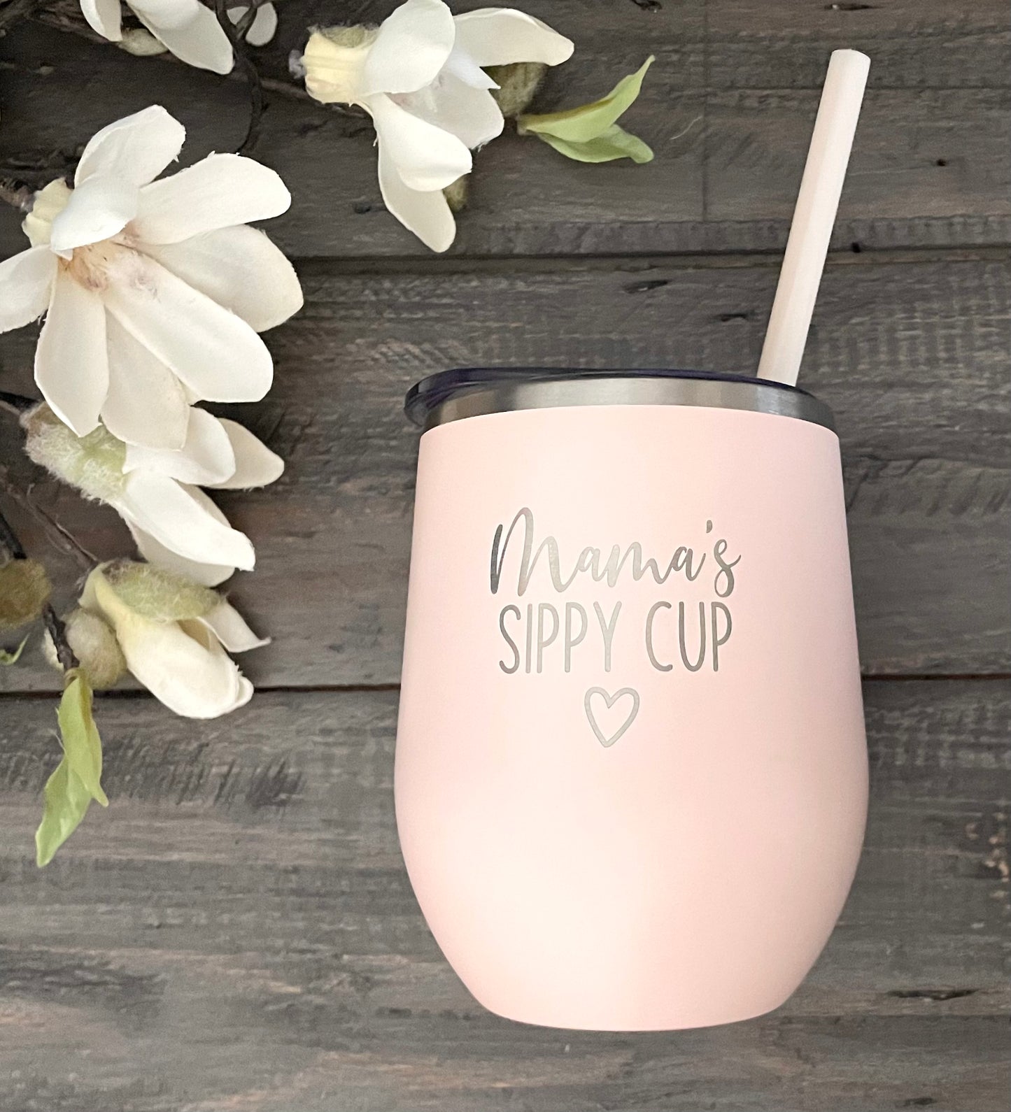 Personalized 12oz Stainless Steel Wine Tumblers - Marble