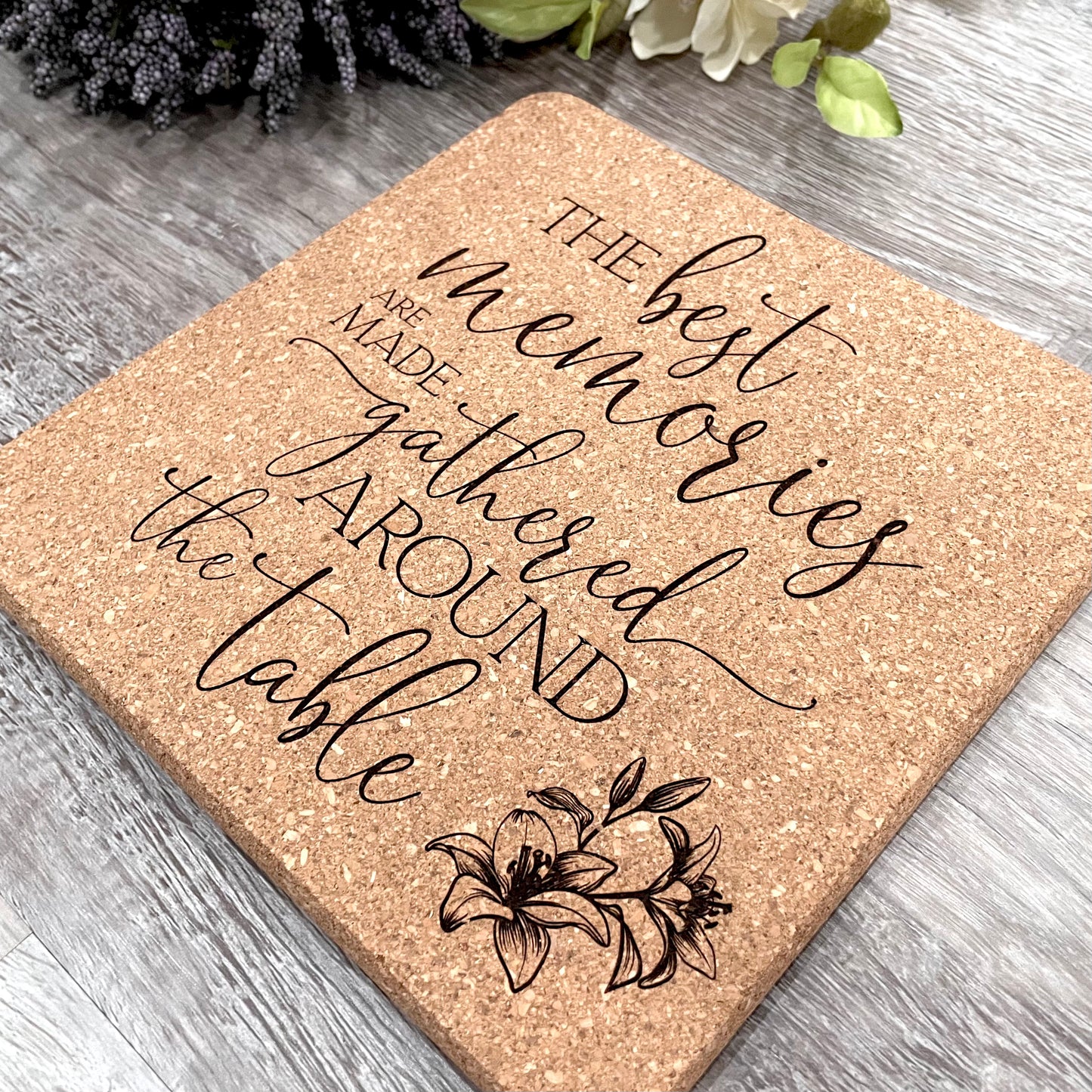 Engraved Cork Trivets - 2 Shapes