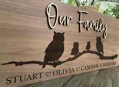 Personalized 3D & Engraved Wooden Signs - Animal Family