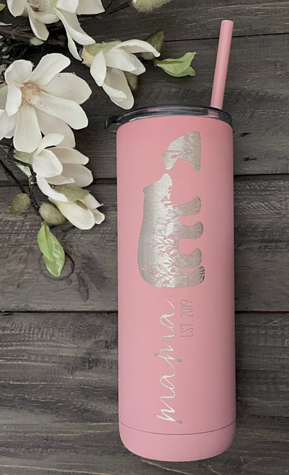 Personalized 20oz Skinny Stainless Steel Tumblers - Marble