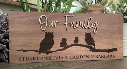 Personalized 3D & Engraved Wooden Signs - Animal Family
