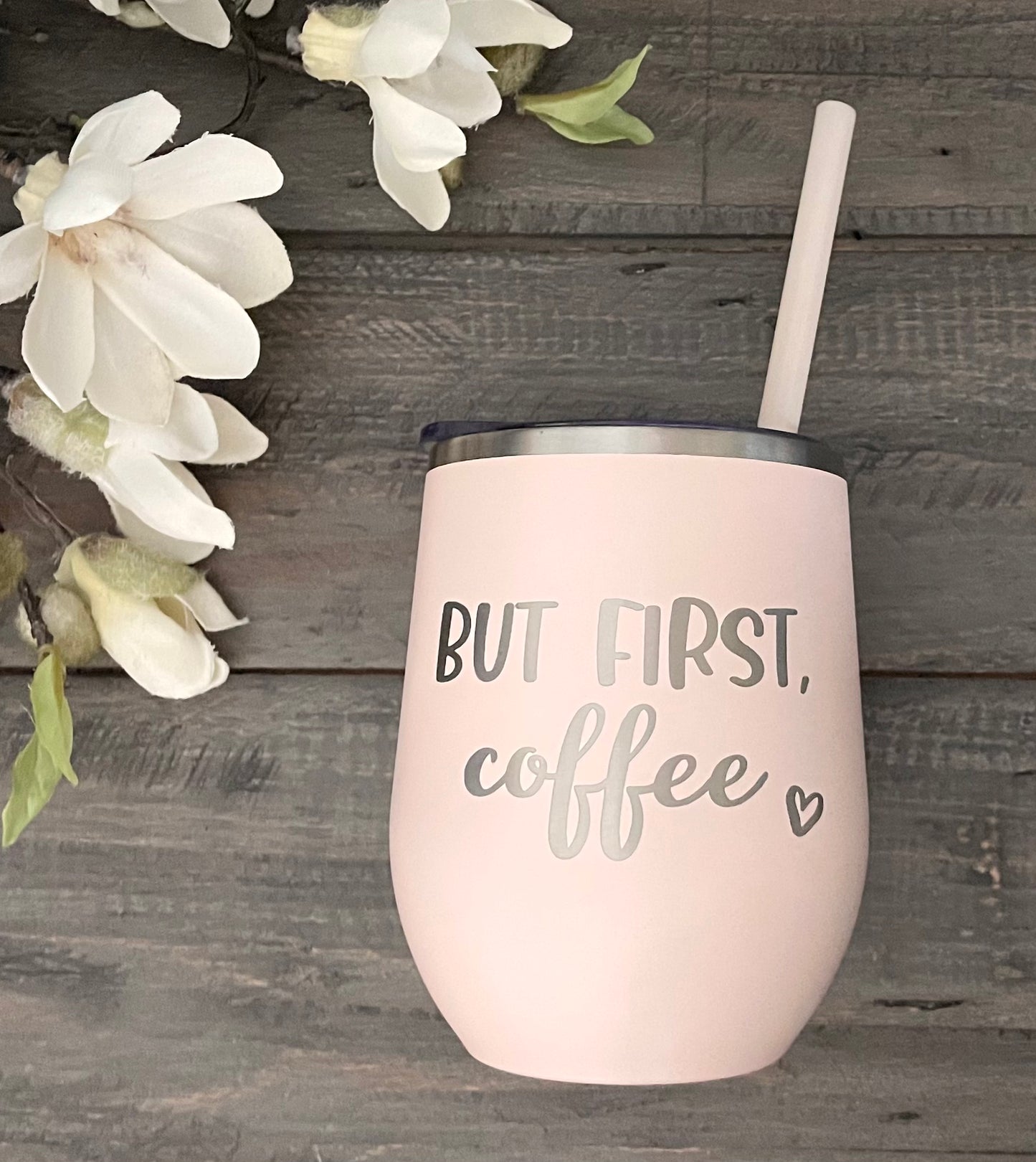 Personalized 12oz Stainless Steel Wine Tumblers - Marble