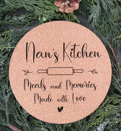 Engraved Cork Trivets - 2 Shapes
