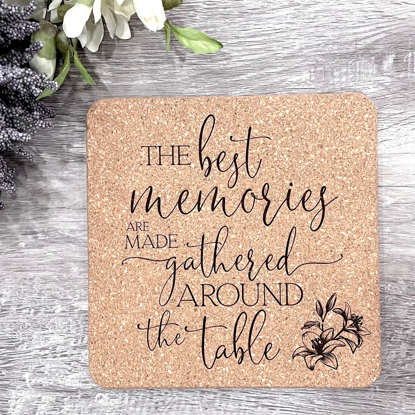 Engraved Cork Trivets - 2 Shapes