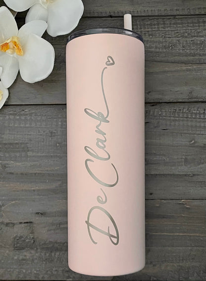 Personalized 20oz Skinny Stainless Steel Tumblers - Marble