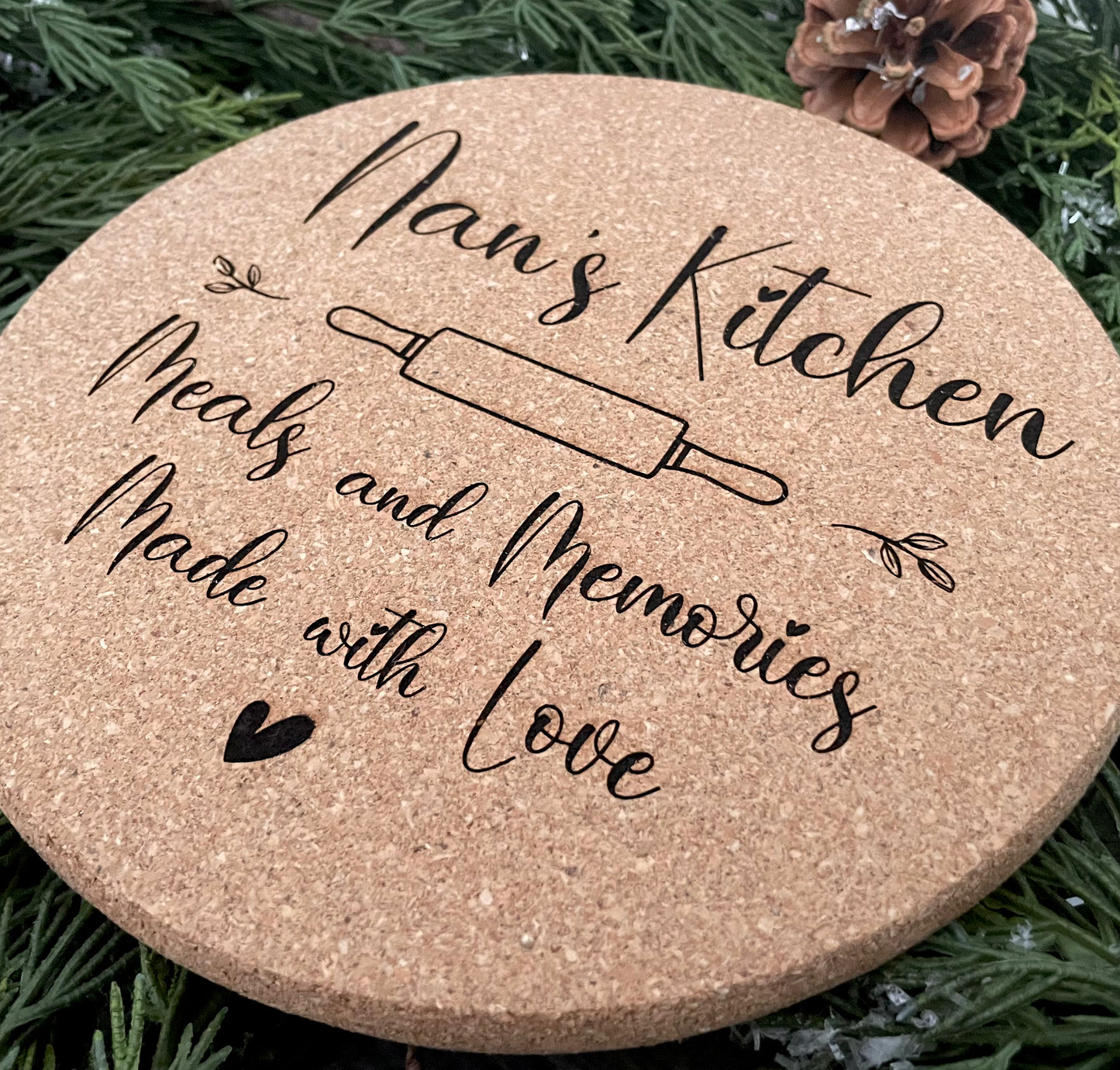 Engraved Cork Trivets - 2 Shapes