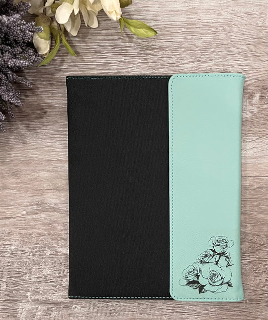 7" x 9" Leatherette Canvas Portfolios with Notepad - Roses