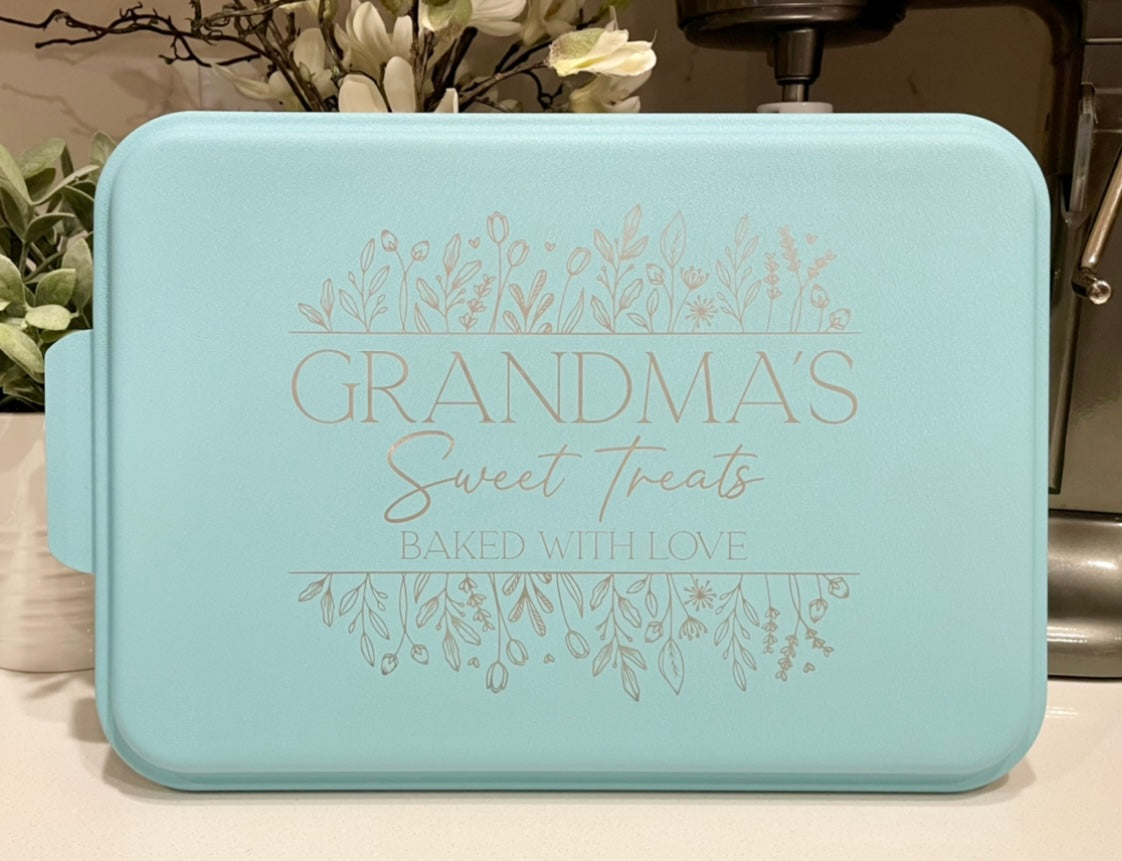 Engraved Aluminum Baking Pan - Grandma’s Sweet Treats Baked with Love