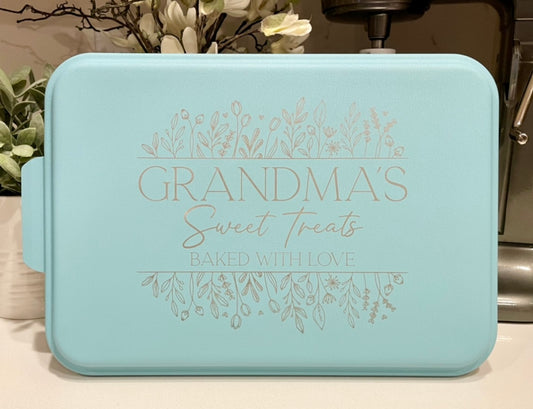Engraved Aluminum Baking Pan - Grandma’s Sweet Treats Baked with Love