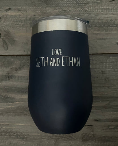 Personalized 16oz Stainless Steel Wine Tumblers