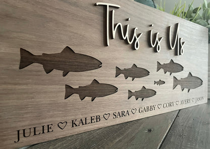 Personalized 3D & Engraved Wooden Signs - Animal Family