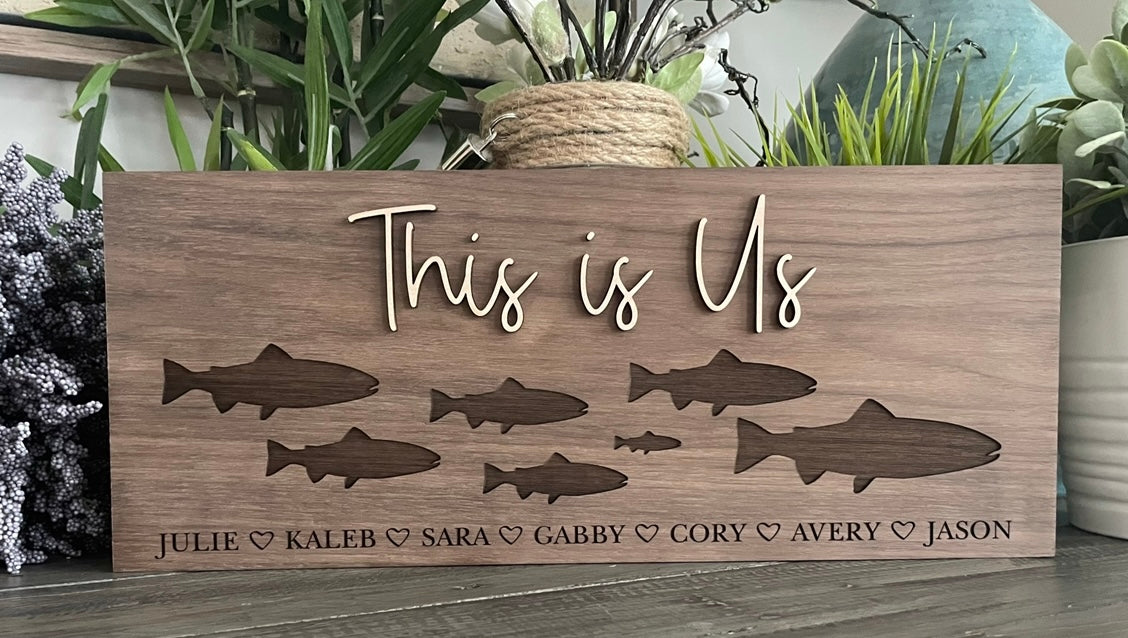 Personalized 3D & Engraved Wooden Signs - Animal Family