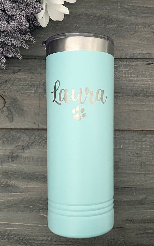 Personalized 22oz Stainless Steel Skinny Tumblers - 23 Colours